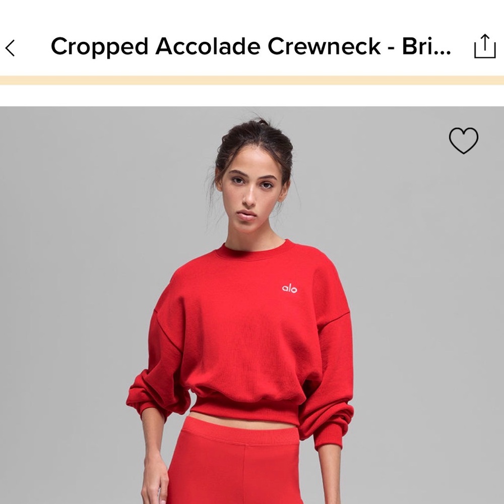 ALO Yoga Bright Red Crewneck Sweater